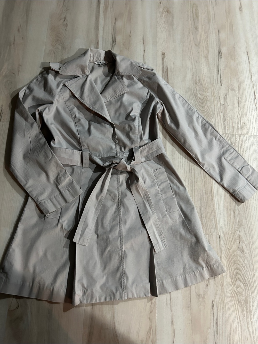 CAbi Light Beige Belted Trench Coat